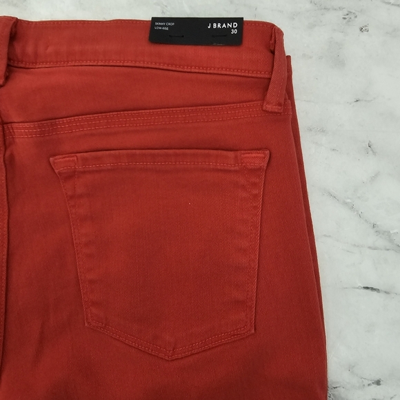J Brand Skinny Crop Low Rise Red Jeans 30 NWT - Picture 7 of 10